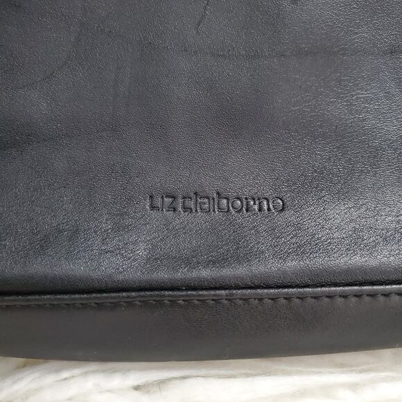 Liz Claiborne Leather By Co. Black Soft Leather Crossbody Bag Purse - Picture 7 of 12